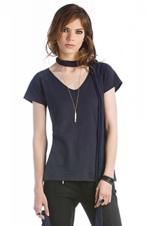 Women V-Neck Slub